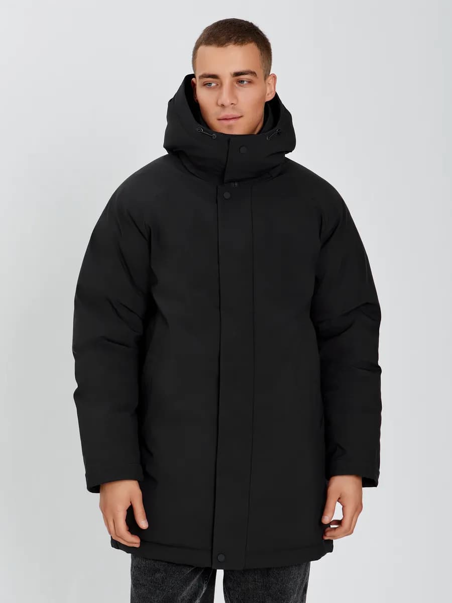 Куртка зимняя удлиненная с капюшоном