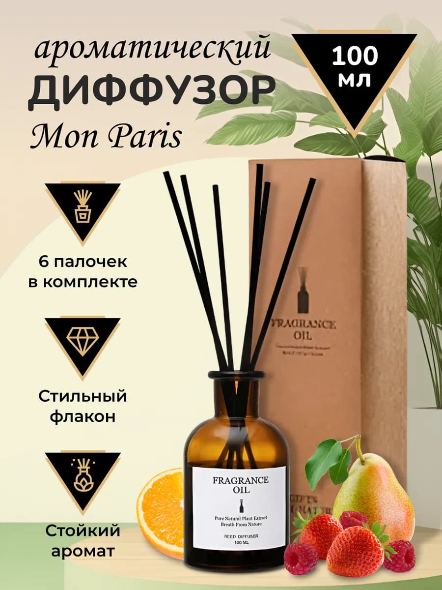 Ароматизатор для дома диффузор с палочками Mon Paris
