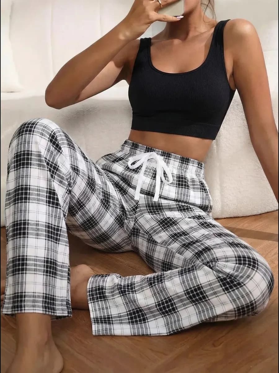 Брюки домашние на резинке пижамные