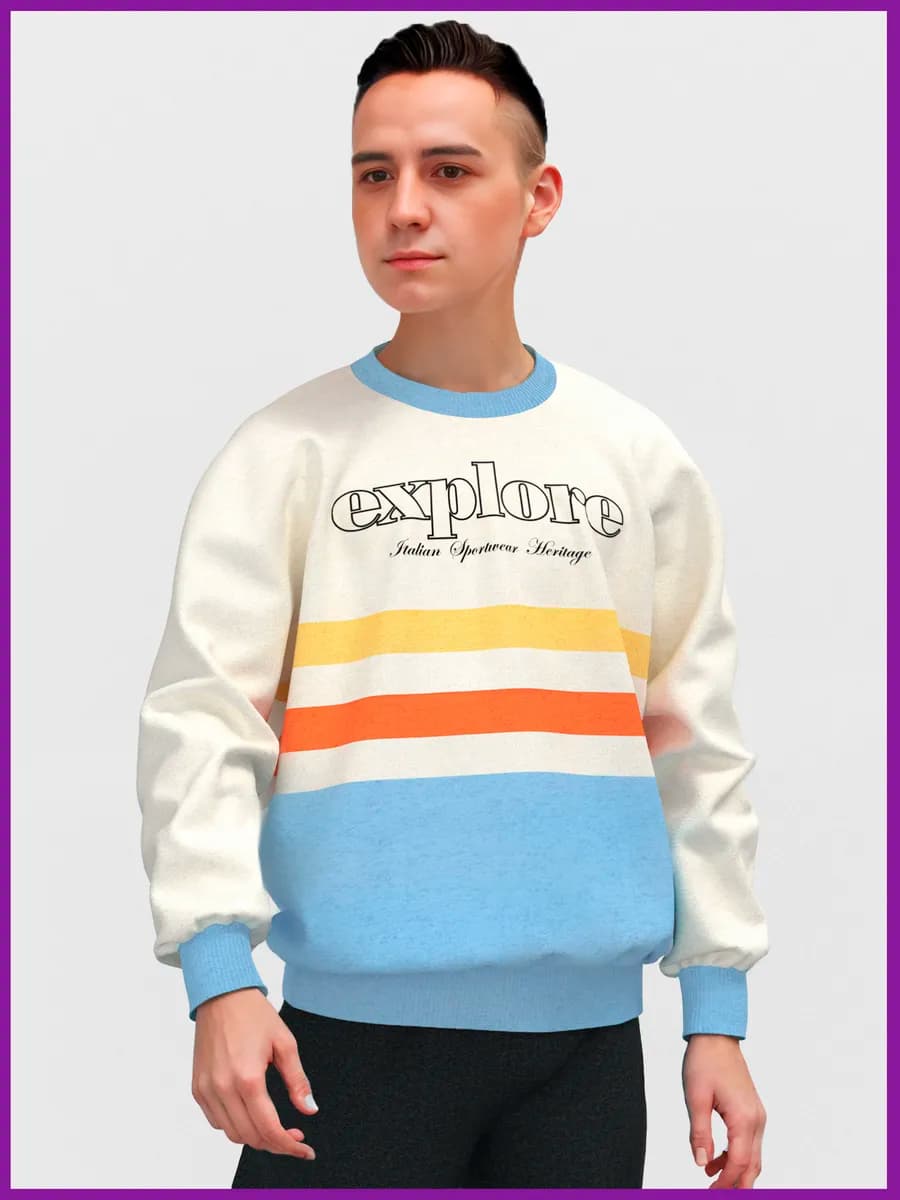 Свитшот оверсайз с ярким принтом лонгслив