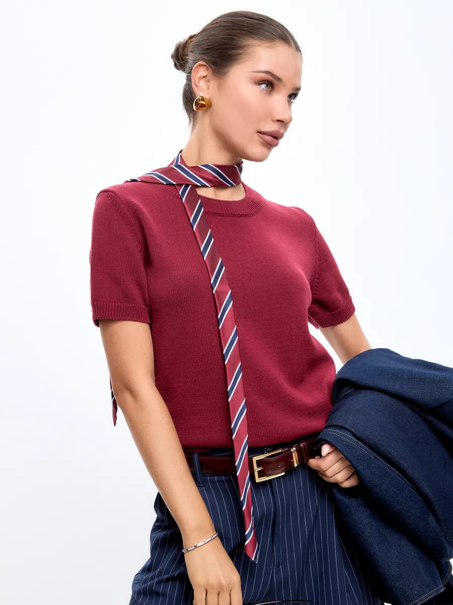 Джемпер с коротким рукавом - фото 1