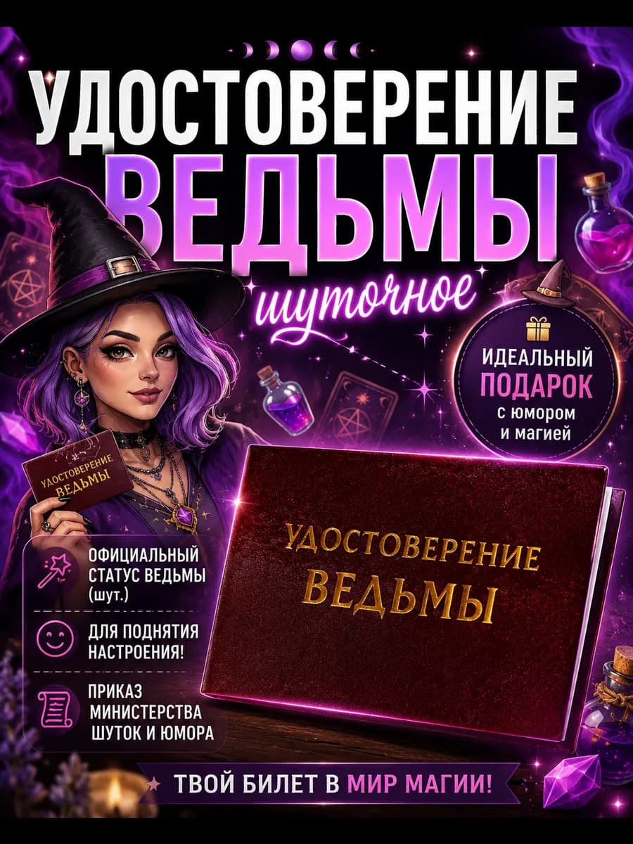 Шуточное удостоверение Ведьмы