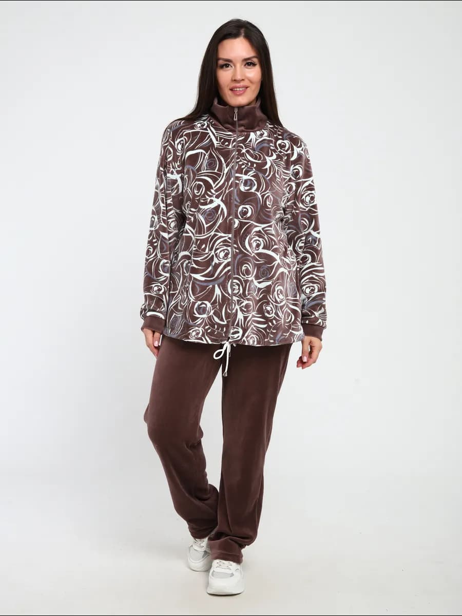 Велюровый спортивный костюм на молнии