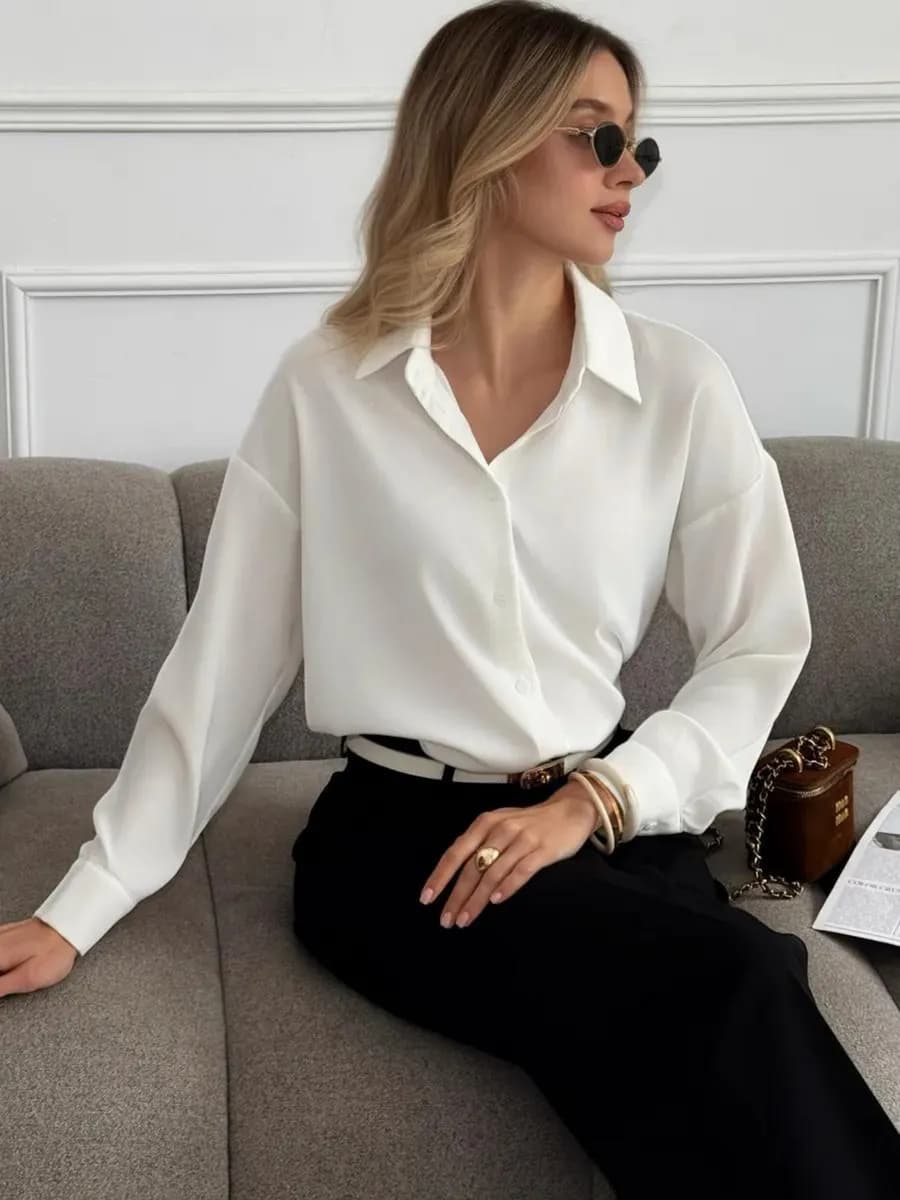 Рубашка блузка оверсайз школьная