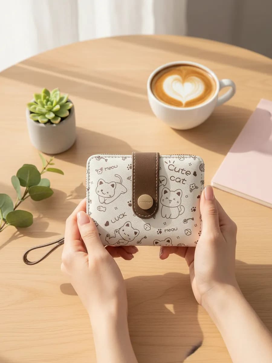 Кошелек мини с котиками детский милый Pinterest - фото 1