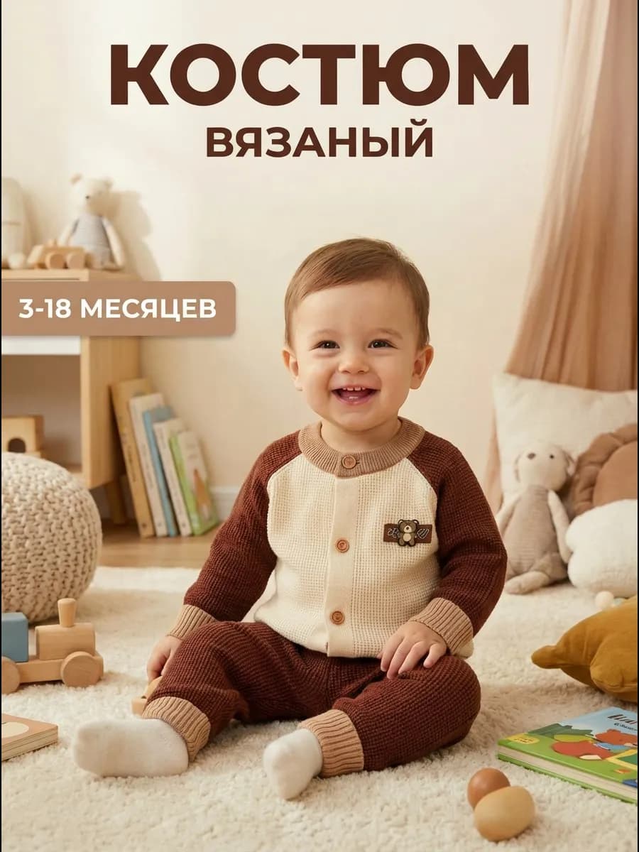 Вязаный костюм для малыша