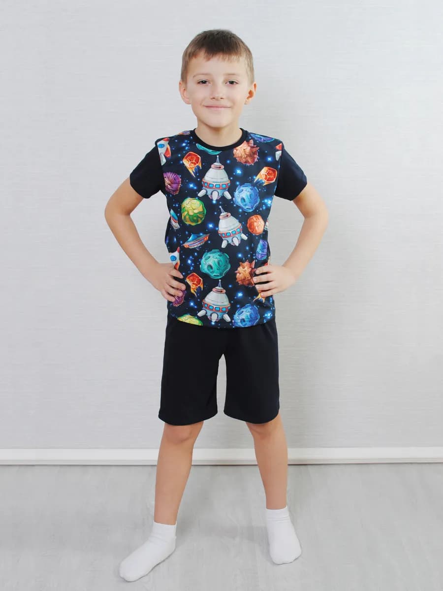 Костюм с шортами для садика летний трикотажный