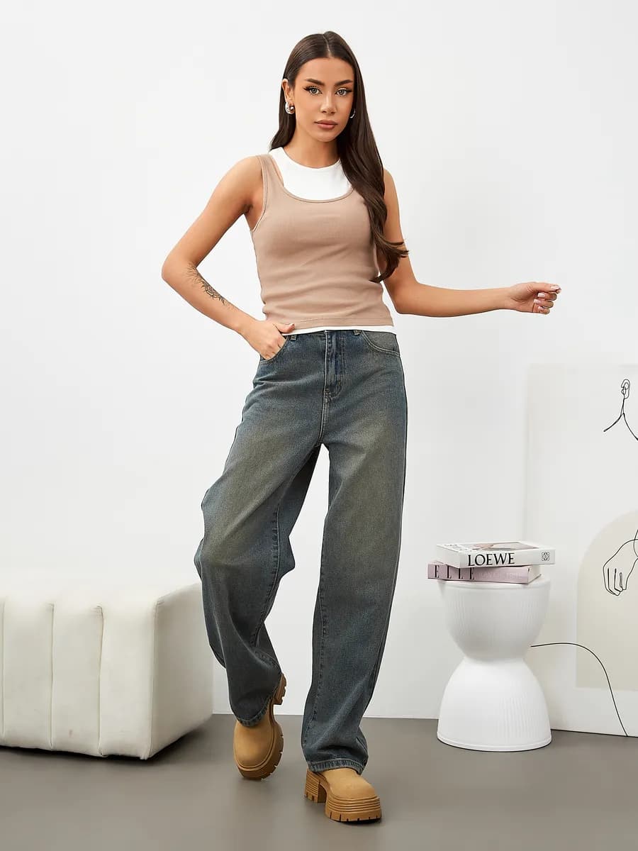 Джинсы прямые