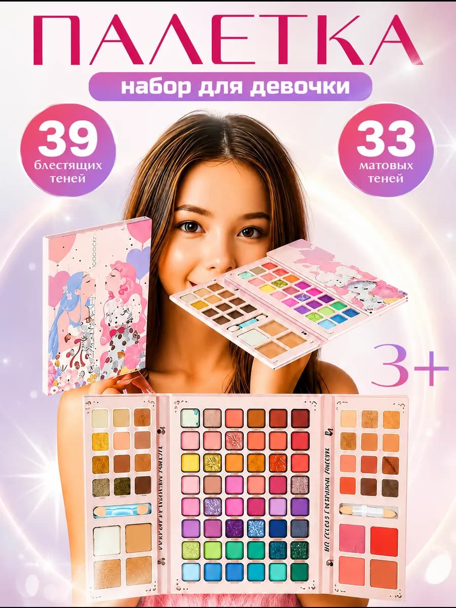Детская косметика палетка теней