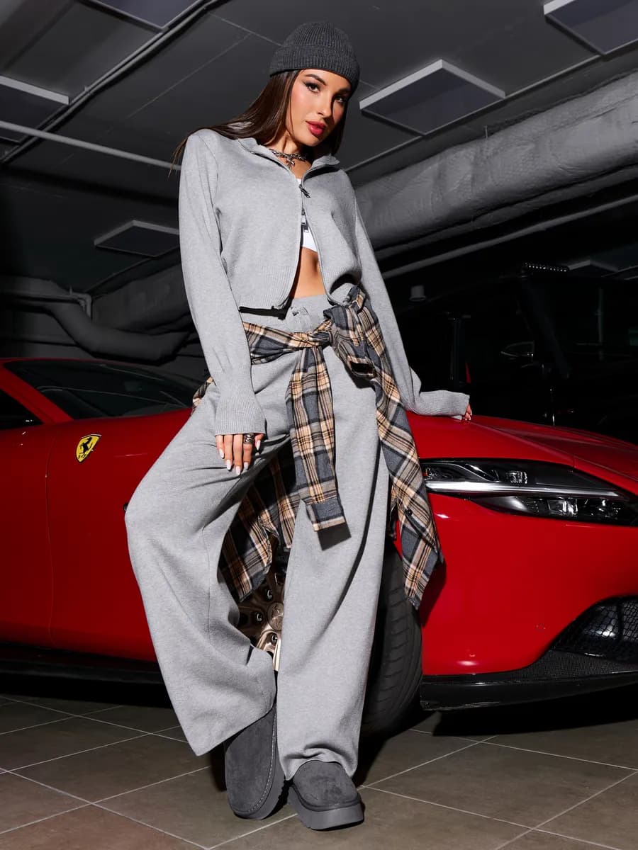 Костюм вязаный оверсайз с брюками