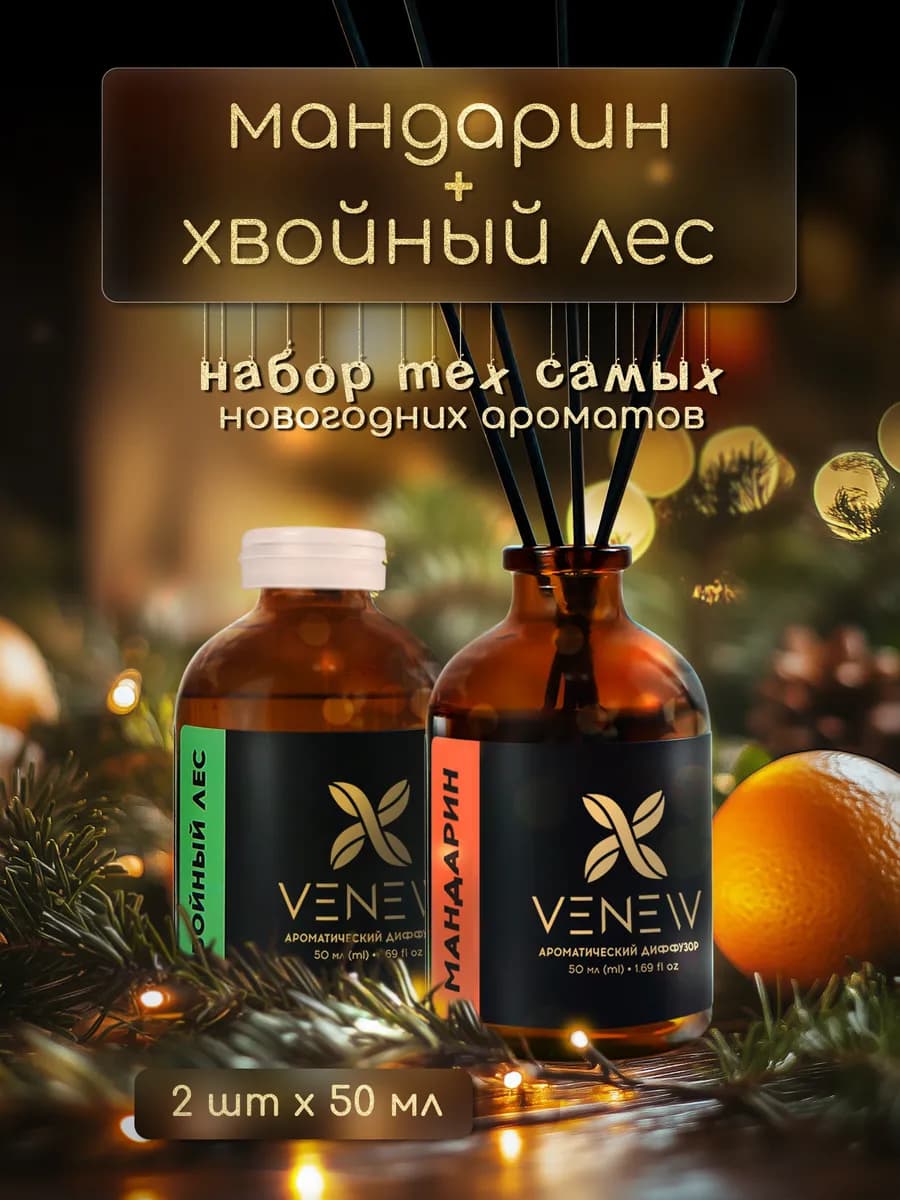 Набор диффузор для дома с палочками Новый год 2026