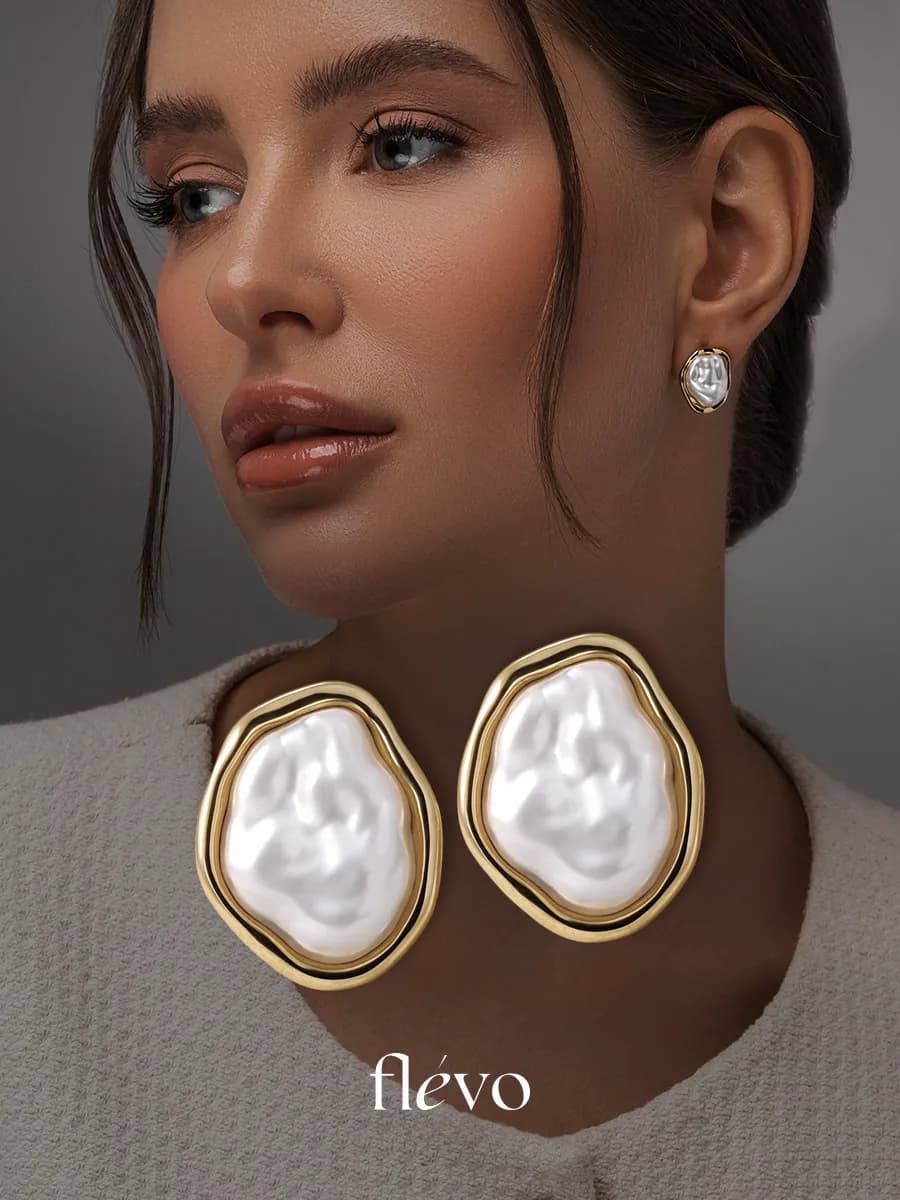 Серьги гвоздики жемчуг бижутерия old money