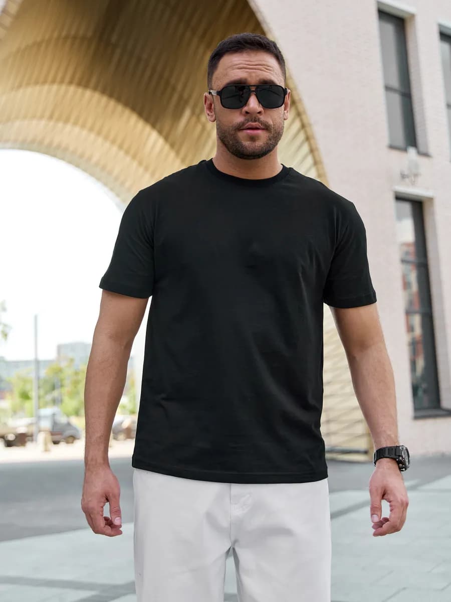 Футболка однотонная оверсайз - фото 1