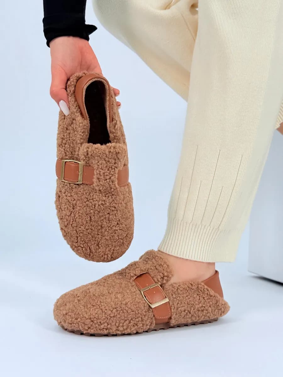 Балетки меховые тедди - фото 1