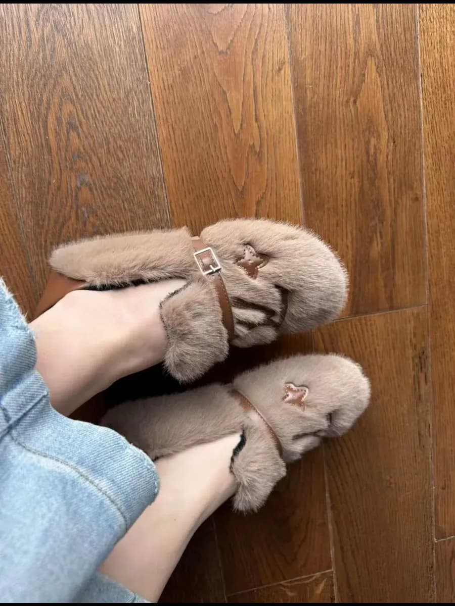 Балетки меховые