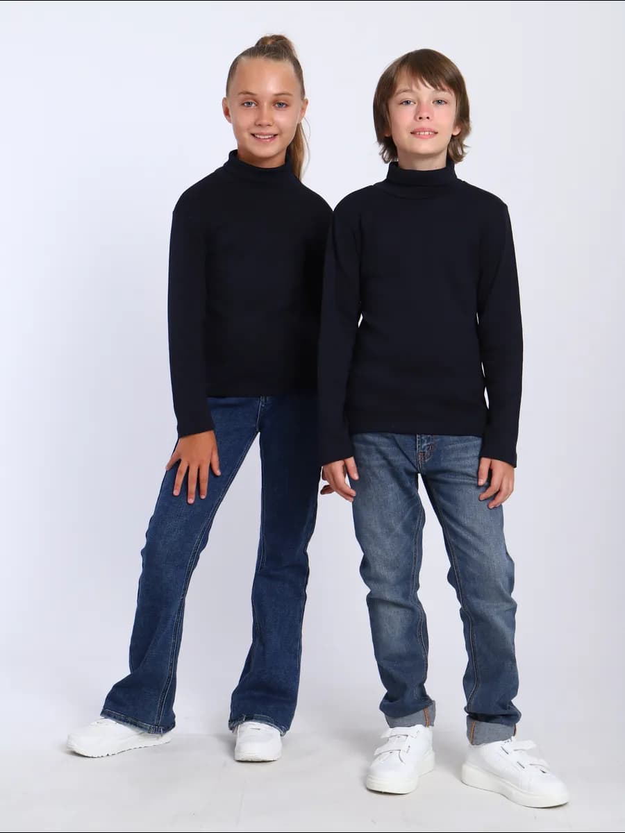 Водолазка для девочки и мальчика школьная теплая