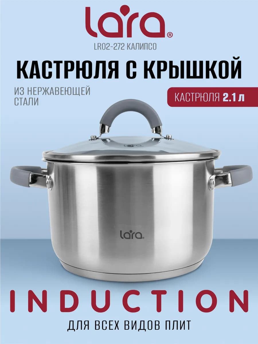 Кастрюля 2,1 литра из нержавеющей стали LR02-272