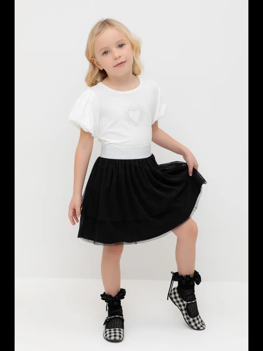 Нарядная юбка для девочки на резинке - фото 1