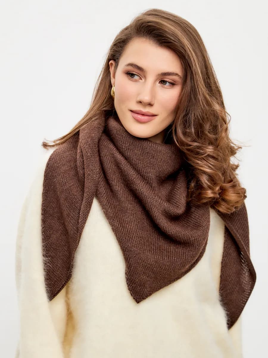 Платок теплый вязаный шарф шерстяной косынка