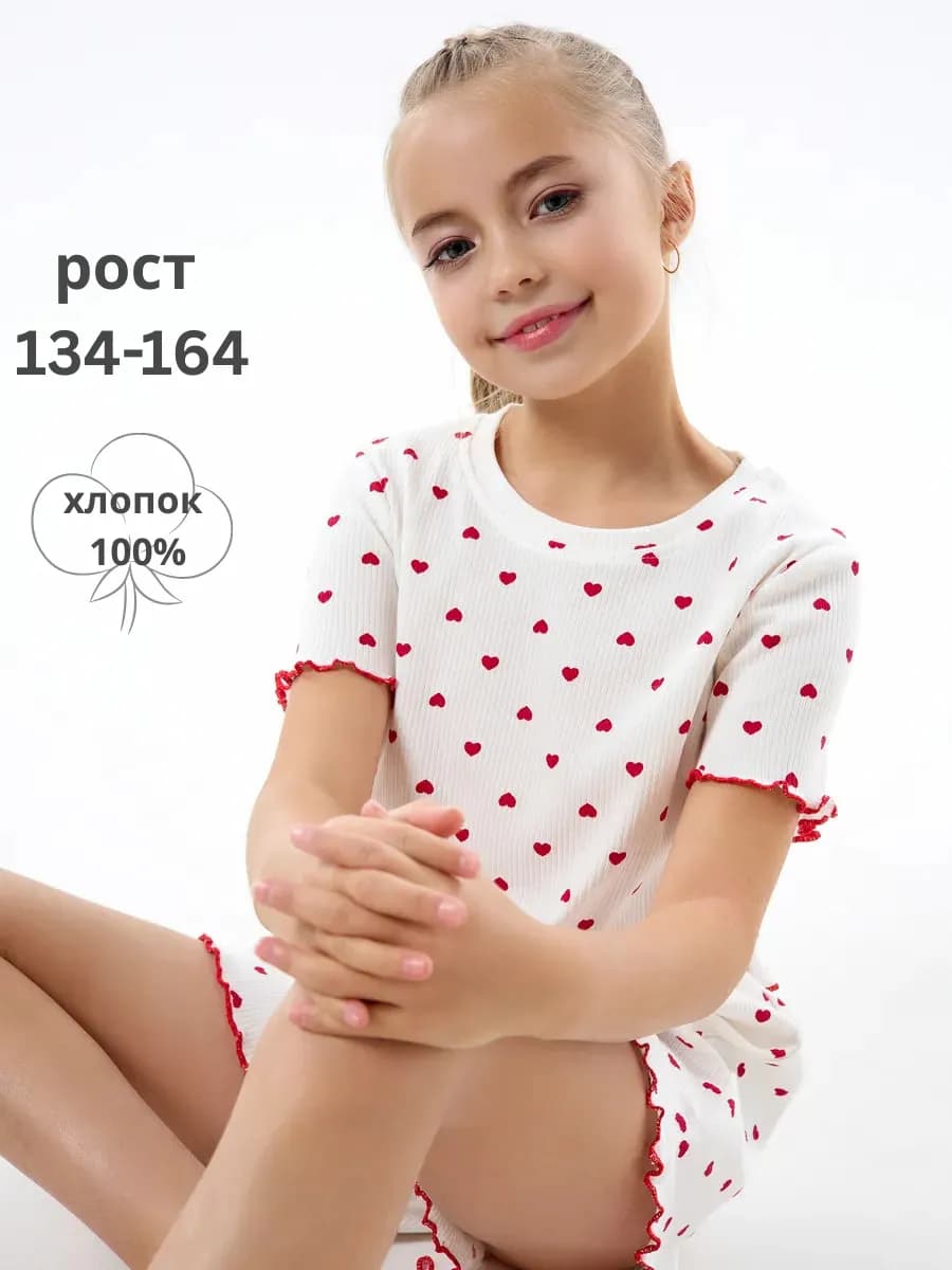 Пижама домашняя с шортами лапша