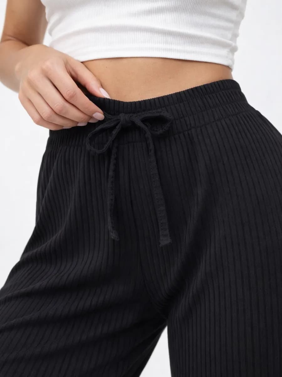 Брюки палаццо домашние на резинке