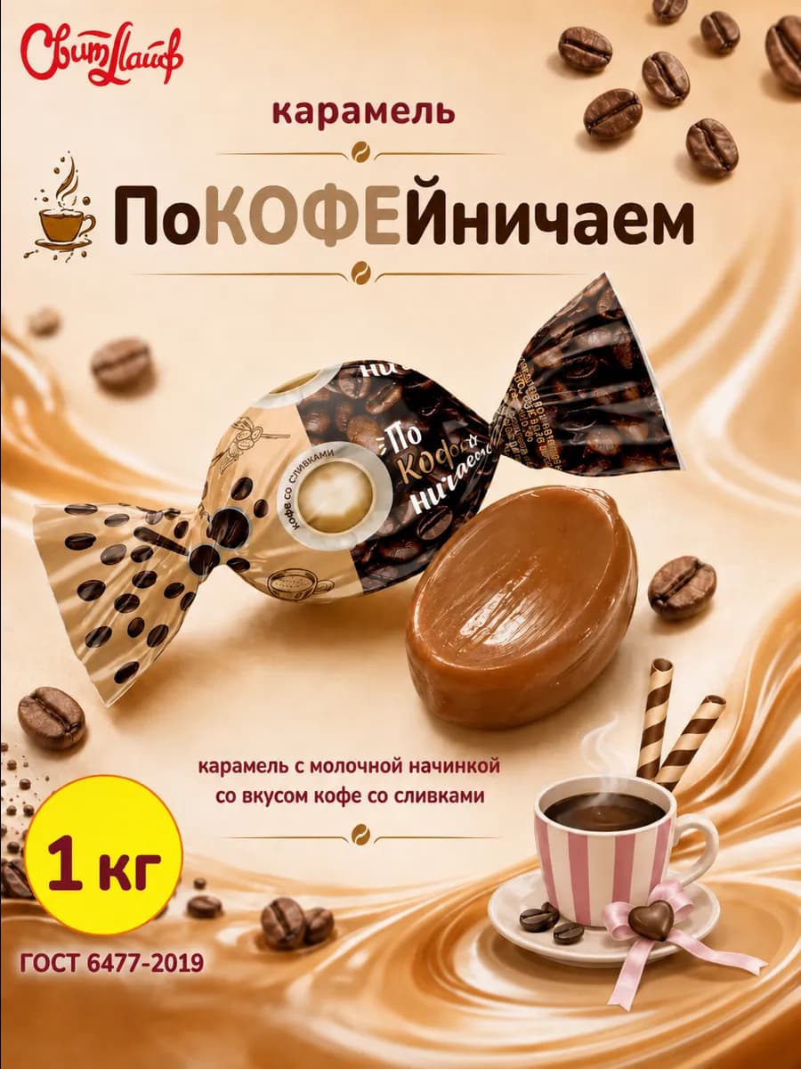 Конфеты кофейные «Покофейничаем» карамель, 1 кг