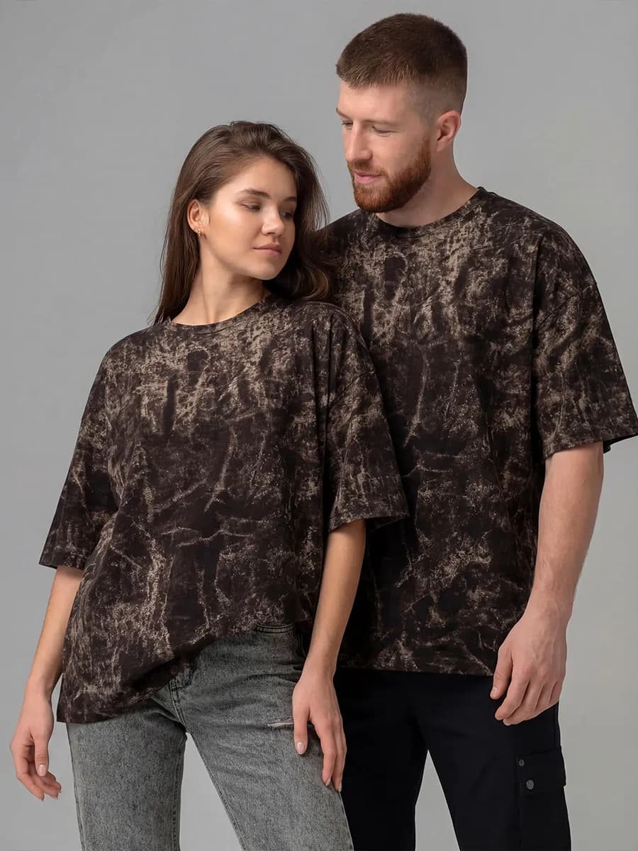 Футболка оверсайз с принтом хлопковая