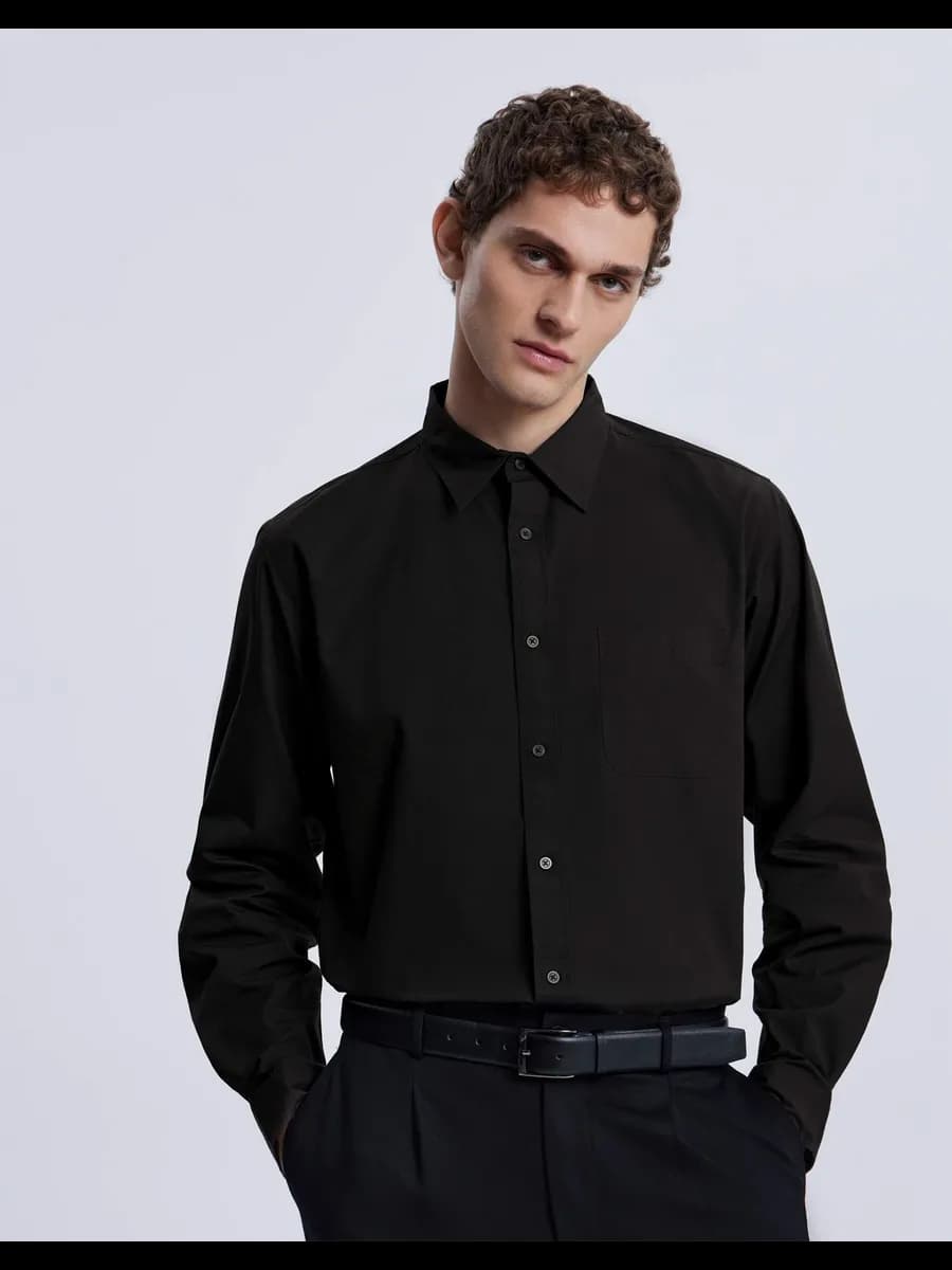 Тёмно-серая рубашка с карманом