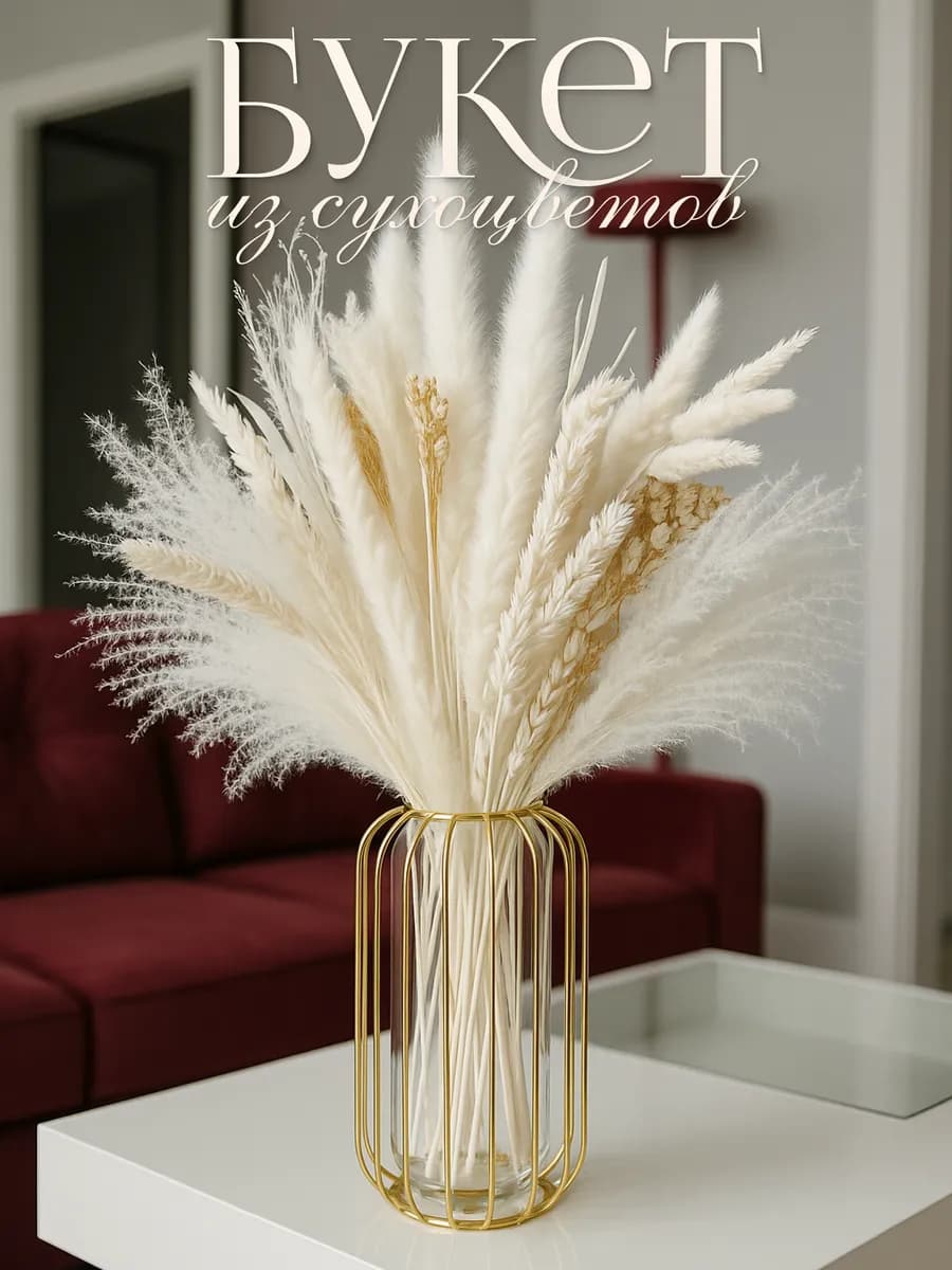 Букет сухоцветов для декора и интерьера