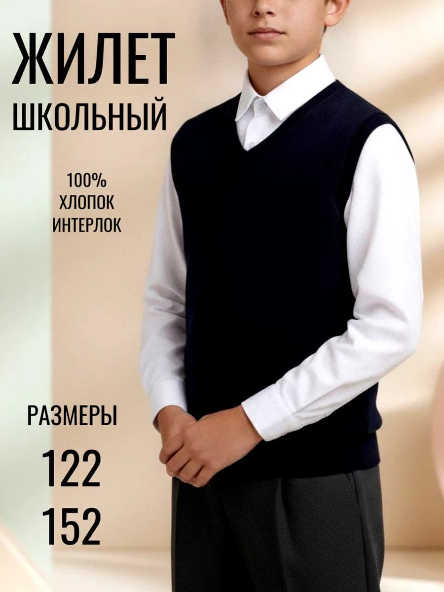 Жилетка в школу для мальчика трикотажная