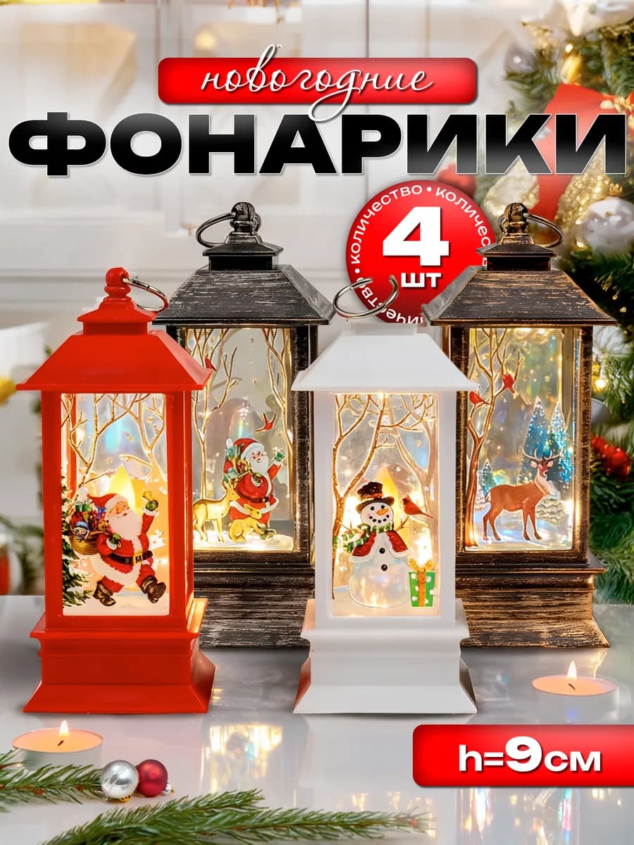 Новогодний светящийся фонарик на елку