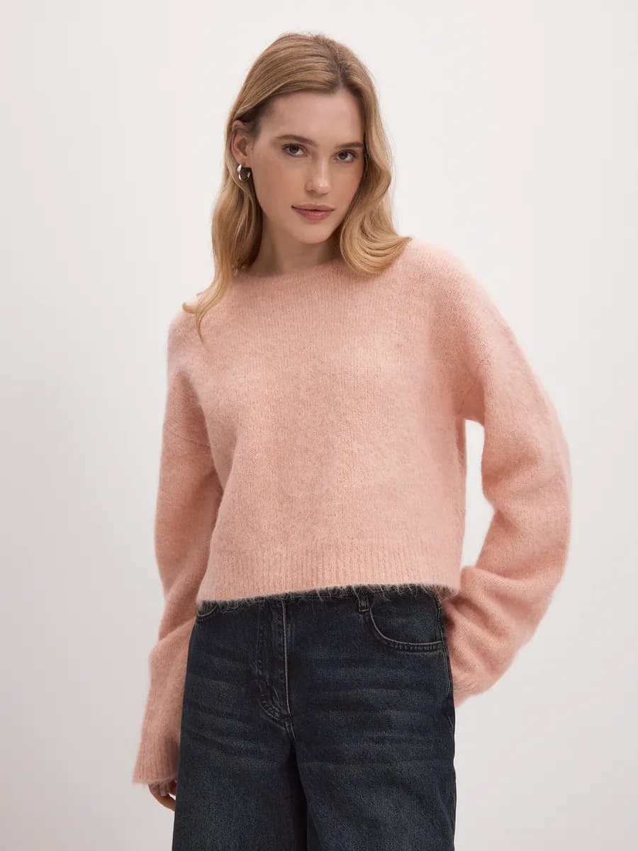 Пушистый джемпер из шерсти альпака