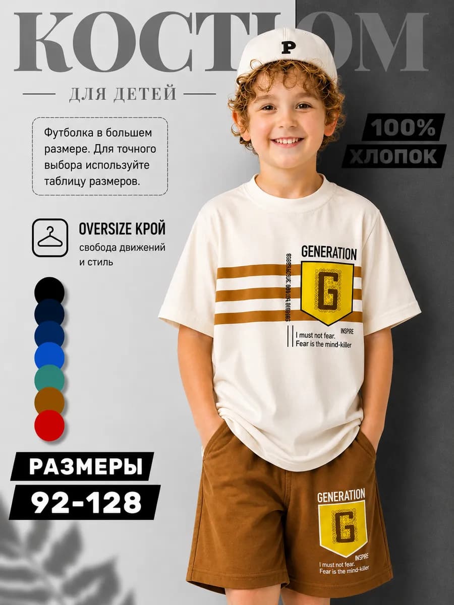 Костюм детский футболка с шортами