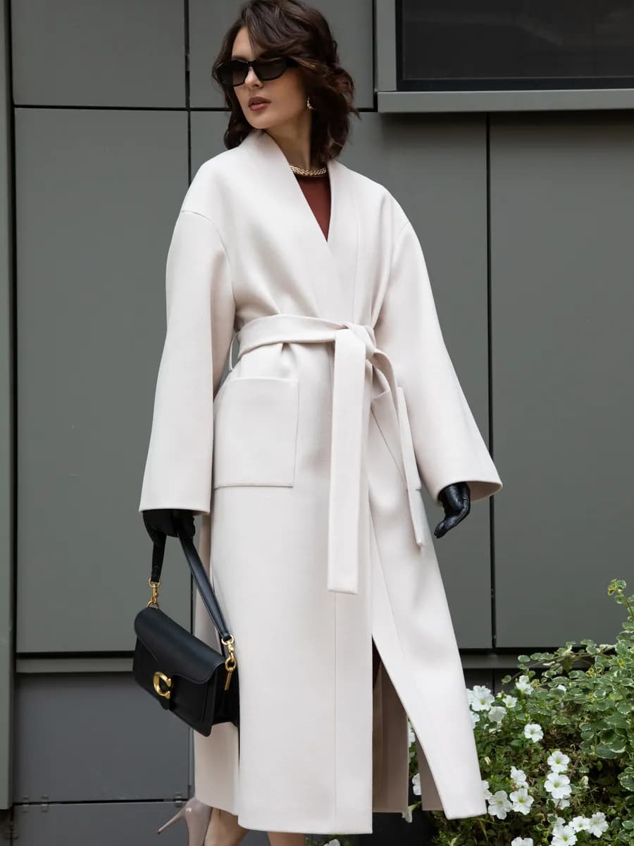 Пальто кимоно длинное весна-осень