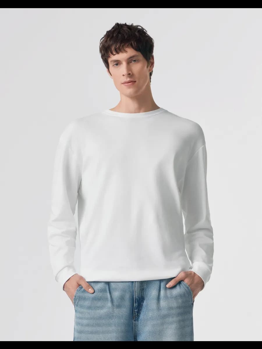 Белый свободный лонгслив