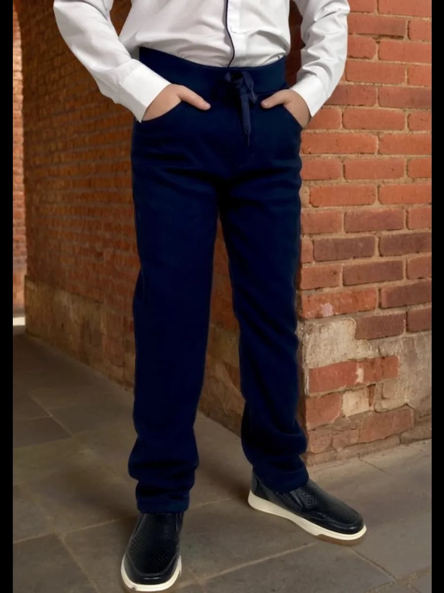 Школьные брюки классические на резинке - фото 1