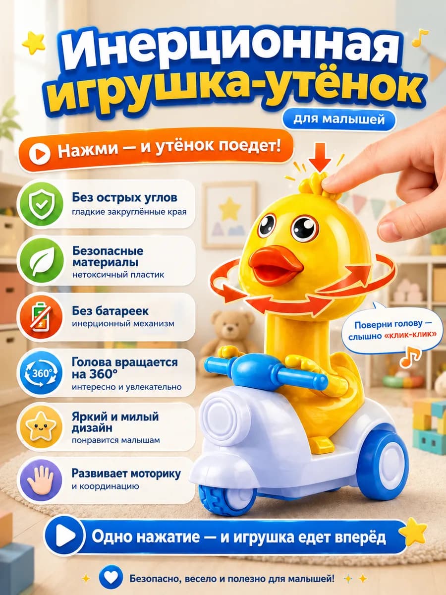Игрушка детская интерактивная утёнок