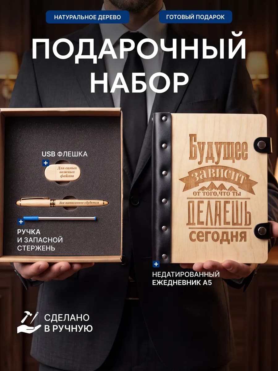 Подарочный набор мужчине с ежедневником на день рождения