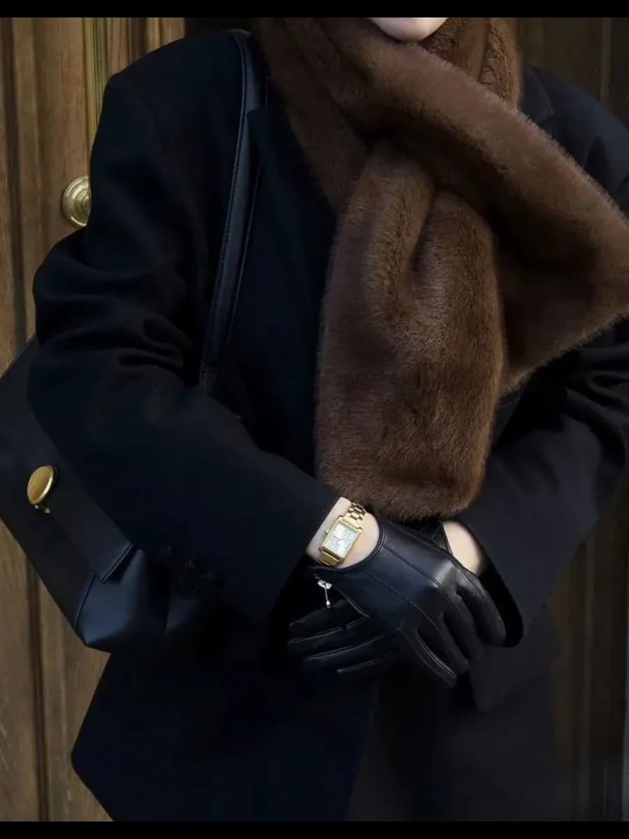 Утепленный шарф горжетка из искусственного меха