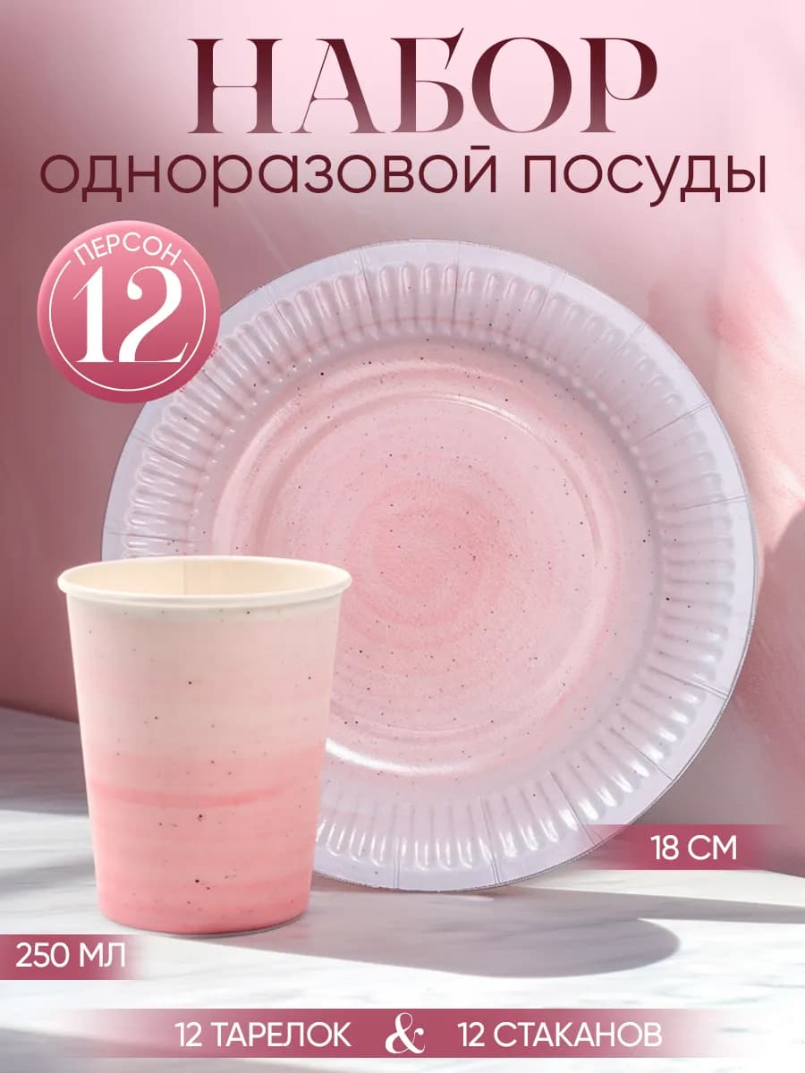 Набор одноразовой посуды на 12 человек