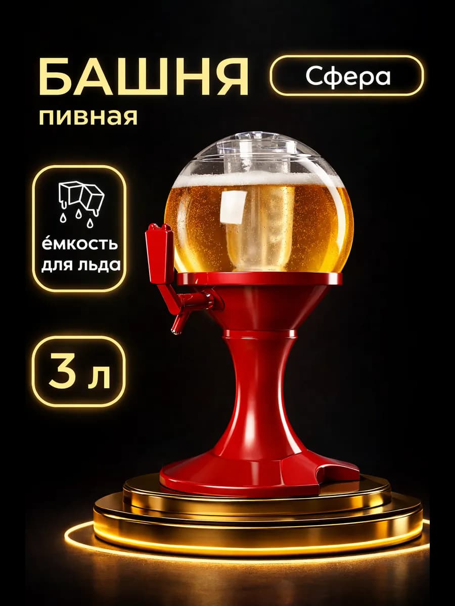 Пивная башня 3 л, дозатор, пластиковая