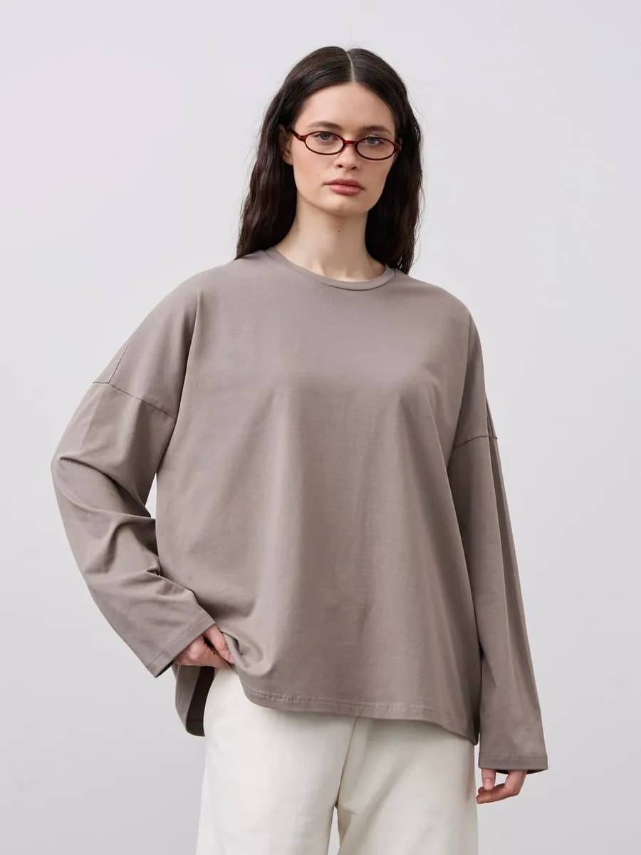 Лонгслив оверсайз с длинным рукавом