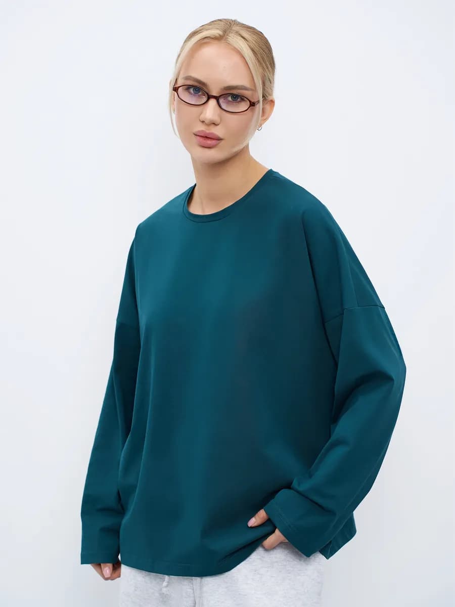 Лонгслив свободный оверсайз с длинным рукавом