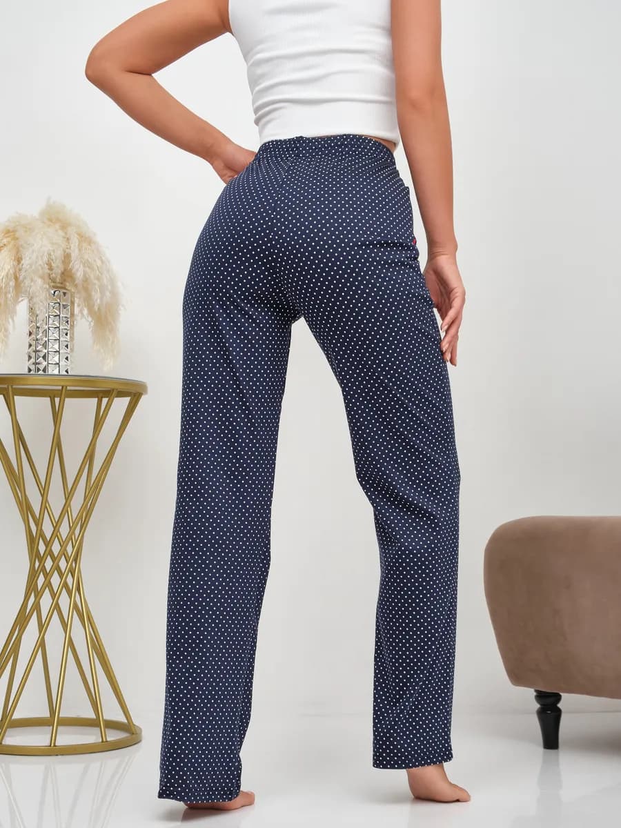 Брюки женские домашние трикотажные прямые пшено