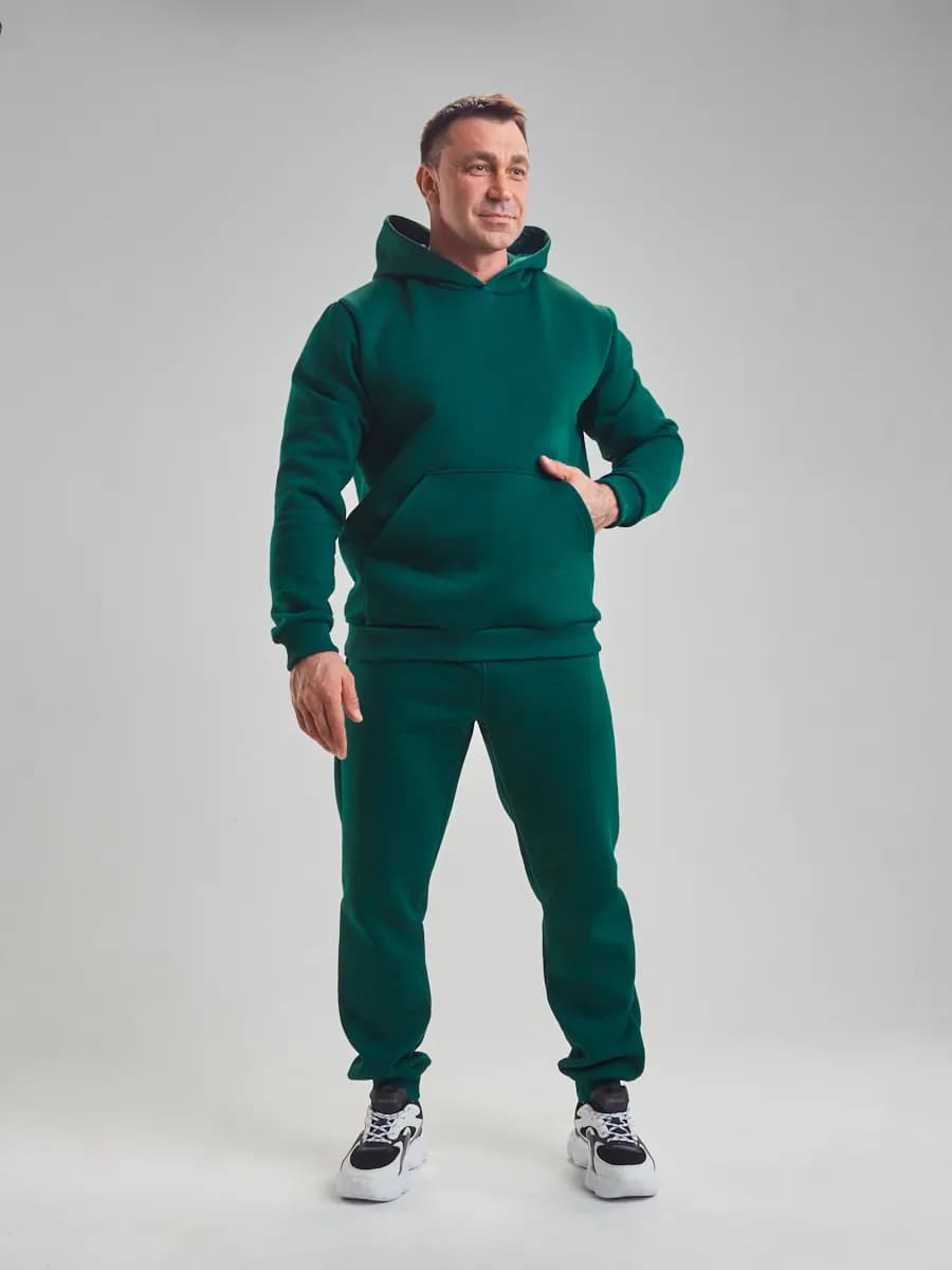 Спортивный костюм теплый с начесом на флисе с капюшоном