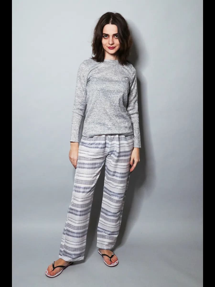 брюки домашние на резинке летние