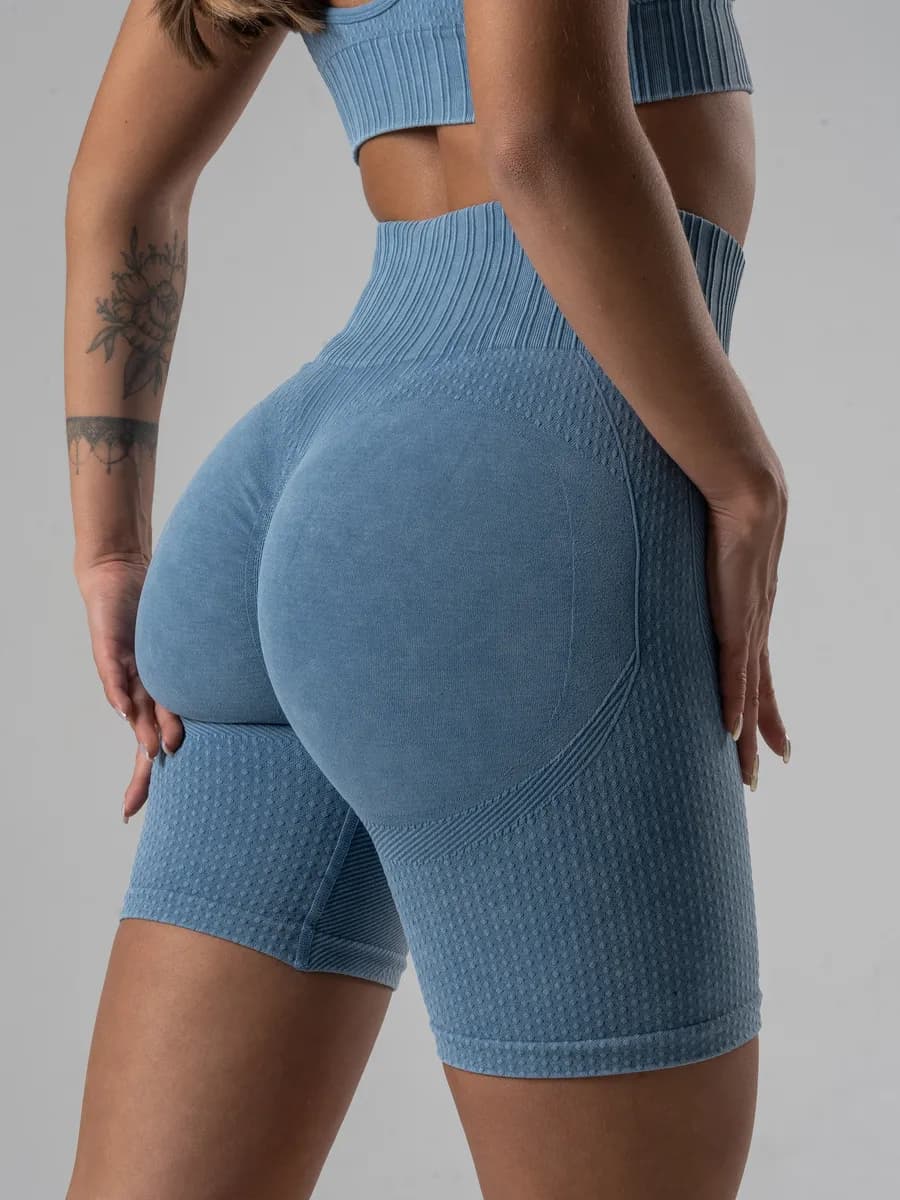 Спортивные короткие шорты велосипедки фитнес - фото 1