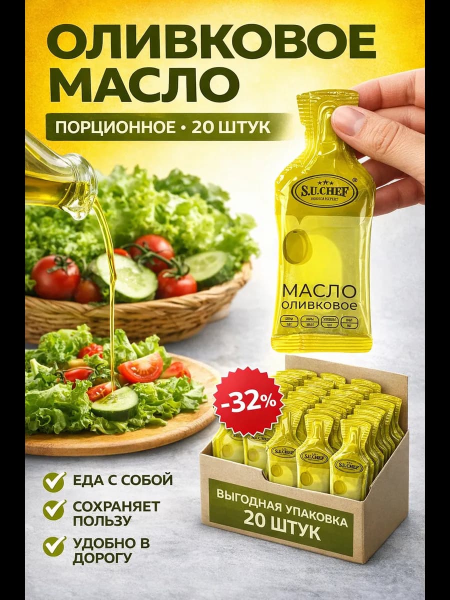 Масло оливковое порционное в стиках - 20 шт