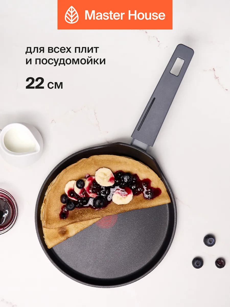 Сковорода блинная индукционная 22 см с индикатором нагрева
