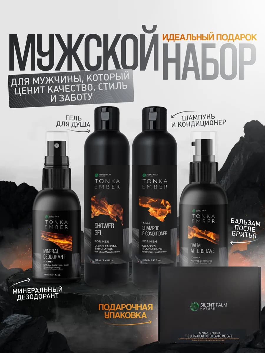 Подарочный набор косметики уходовой для душа мужской